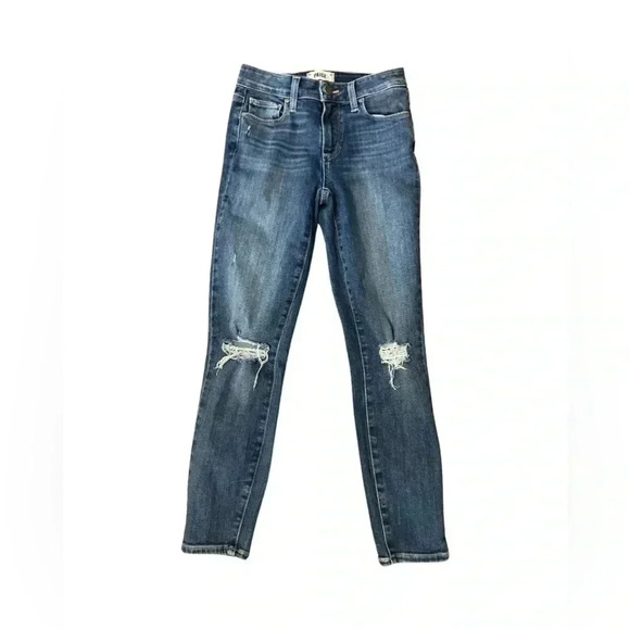 PAIGE Denim - Paige Verdugo Crop Dark Wash Distressed Jeans Size 25